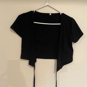 shein cropped tie tee